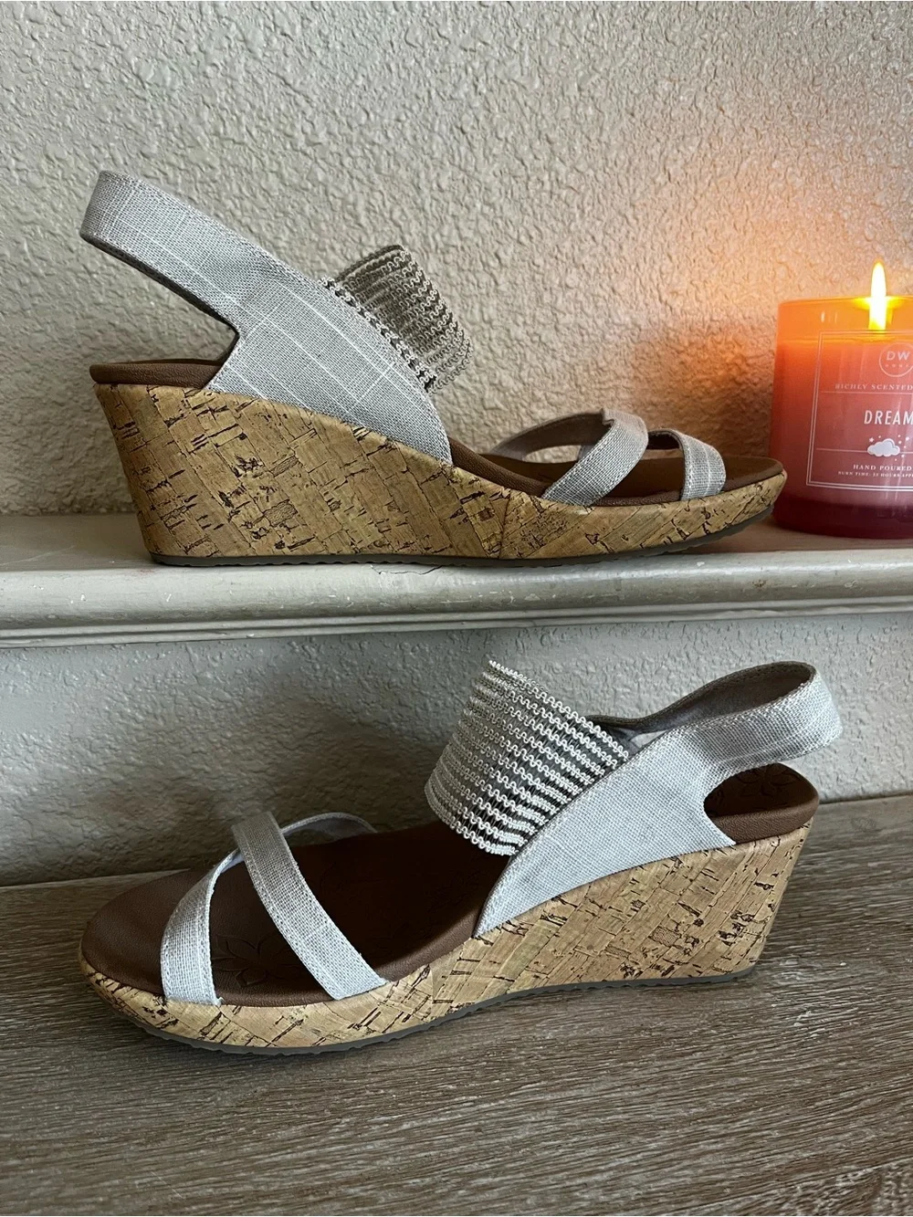 Skechers Cali Beverlee High Tea Wedge Sandals Women’s Size 9